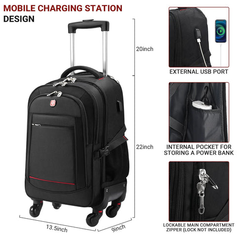 Airline Approved Underseat Rolling Backpack