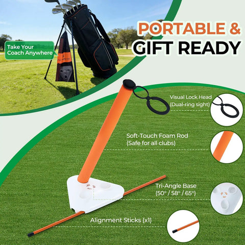 Visual Lock Golf Training Aid With Instant Visual Feedback For Head Stability And Swing Plane Mastery Stop Swaying And Slices