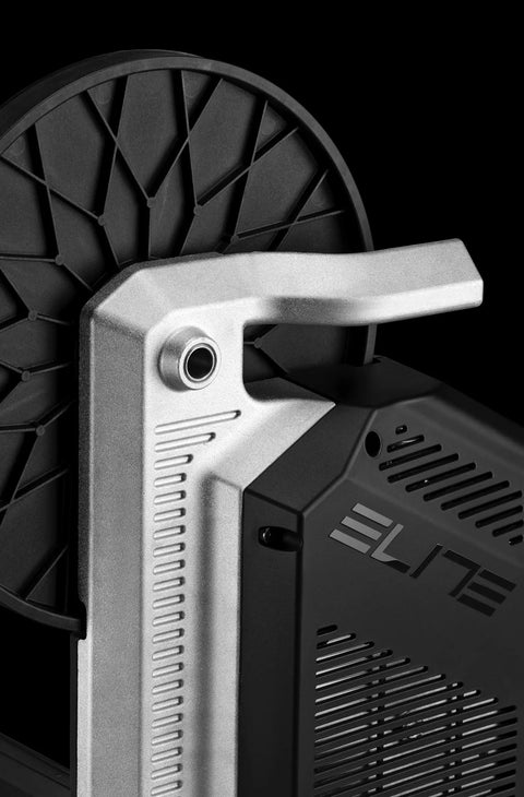 Close-up of the Rivo Direct Drive Smart Trainer for Indoor Cycling with Accurate Power Within 2.5 Percent, Auto Resistance details.
