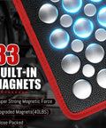 Magnetic Tool Mat And Telescoping Magnetic Pickup Tool Set for Garage And Workshop, close-up of built-in magnets detail.
