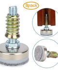 Heavy Duty Adjustable Leveling Feet With Three Eighth Inch Sixteen Thread Pitch And Felt Pads Ironclad Steel Base supports stability with 8-pack design.