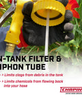 32 Ounce Lawn And Garden Sprayer With Anti Siphon Valve And Adjustable Nozzle universal hose end connection, in-tank filter view