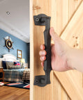 10 Inch Sliding Barn Door Handle Heavy Duty Rustic Barn Pull For DIY Sliding Door Gate Shed Garage Matte Black Square