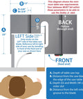 Diagram showing dimensions and specifications for Rock Solid Left And Right Side Cutoff Sled Combo Pack For Table Saw.