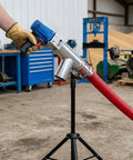 Portable Grain Suction Auger Pump Workhorse For Cement Fertilizer And Gravel With High Efficiency Screw Conveyor and Stainless Steel Feed Inlet 237In Length Easy to Use for Home and Small Vehicle Use being handled in a workshop