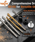 Professional Self Clamping Shelf Pin Jig Drills Eleven Perfectly Aligned Holes In One Straight Shot Featuring A Heavy Duty Metal Body For Completely Hassle Free Cabinet Setup Work, displaying drill bits and bushings.