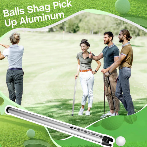 Golfers using Two Pack Golf Ball Retriever Set Aluminum Alloy 38.6 Inch Ball Collector Grabber Silver Finish on course