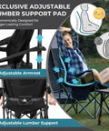 Oversized Camping Chair For Adults With Padded Seat And Back Big And Tall Folks showing adjustable lumbar support detail