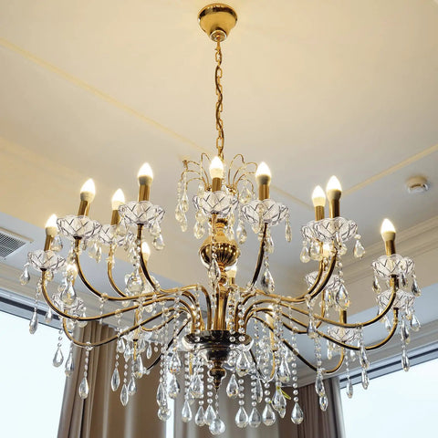 Ornate chandelier with Six Pack 4 Inch Crystal Chandelier Bobeche Cups With Four Side Holes Replacement Parts For Crystal Chandeliers Home Decor Wedding Party Decor Elegant Sparkle Clear showcasing elegance.