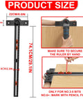 Dead Straight 29 Inch Framing Square, Rock Solid Aluminum T Square Ruler With Adjustable 15 To 165 Degree Bevel Gauge, measuring layout on wood.