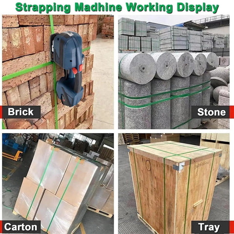 Heavy Duty Electric Hand Strapping Machine For Half To Five Eighth Inch PP PET Straps Friction Seamer packaging bricks and stones.