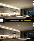 3 Inch Gimbal Square Canless LED Recessed Light Kit With 5 Color Temp Options 2700K To 5000K IC Rated 600 Lumen in kitchen