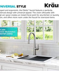 Game Changer Stainless Steel Pull Down Kitchen Faucet With Spot Free Brushed Finish And Full Range Swivel Spout in a modern kitchen.