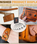 Finished leather products made with 7 Piece Leather Corner Punch Set With Half Depth Round Cutters From 0.39 To 1.57 Inches.