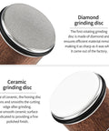 Diamond and ceramic disc of Rolling Knife Sharpener With Diamond And Ceramic Disc Technology For Kitchen And Pocket Knives Magnetic Base Angles At 15 And 20 Degrees Manual Sharpening Tool For A Razor Edge And Effortless Rolling Performance