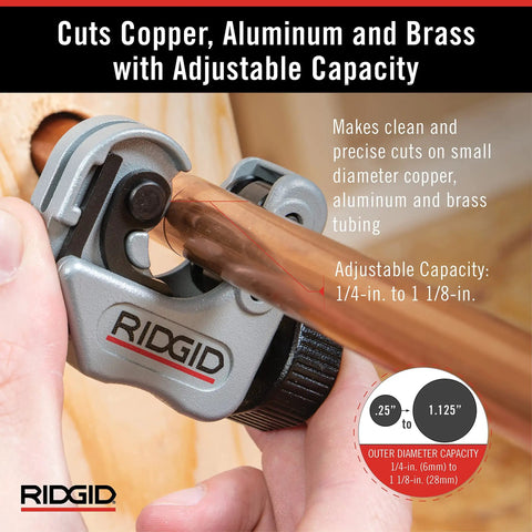 Compact Auto Feed Tubing Cutter For Tight Spaces, 1/4 To 1-1/8 Inch Copper Aluminum Brass And Plastic Tubing cutting copper pipe