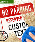 No Parking Sign For Biz Use, Custom Reserved Parking Sign 10x14 Inches, Rust Free 040 Aluminum, Fade Resistant, Made In USA