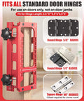 Pro Grade Aluminum Door Hinge Jig Kit for Router with adjustable mortise template installed on door edge