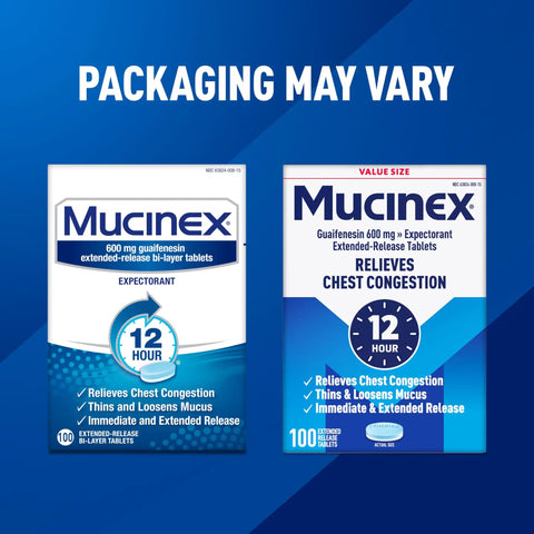 Heavy Lift 12 Hour Guaifenesin Extended Release Expectorant Smooth Chest Congestion Relief 100 tablet pack