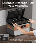 Open Durable Aluminum Alloy Security Lock Box With 3 Digit Code Lock For Personal Items And Medicine Small 10 Inch Black Dorm Storage