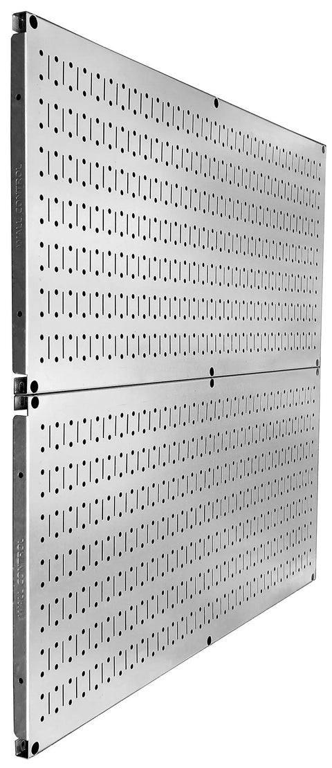 Heavy Duty Galvanized Metal Pegboard Rack Set Of Two 32 By 16 Inch Horizontal Wall Panels For Garage Storage And Tool Organization Built Tough To Max Out Your Workshop Space And Keep Everything Squared Away