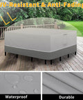 Rectangle Patio Furniture Cover For Outdoor Tables And Chairs 110 By 84 Inches Heavy Duty All Weather Waterproof And UV Resistant