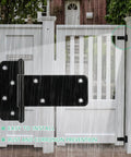 5 Inch T Strap Shed Door Hinges 260 Lb Capacity 6 Pack Gate Hinges Black Iron For Wooden Fences Barn Doors installed on gate
