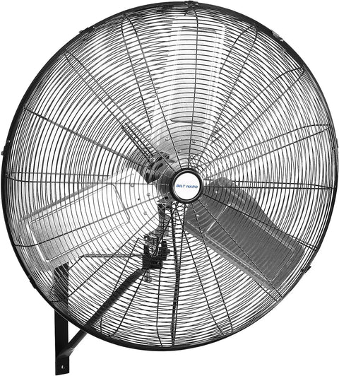 9500 CFM 30-Inch High Velocity Industrial Wall Fan with 3-Speed Wall Mount Oscillation for Garage and Workshop Use