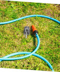 Uonlytech 3Pc Pipe Threading Tool Kit For Pvc Pipes Internal External Thread Cutter on grass next to a blue hose.