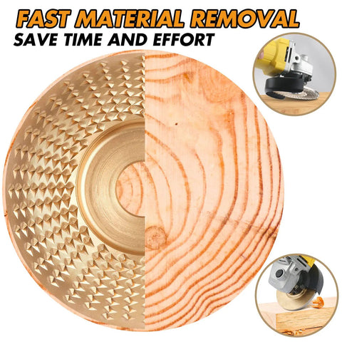 9 Piece Wood Carving Disc Set For 4 Inch And 4 1/2 Inch Angle Grinders With 5/8 Inch Arbor Tungsten Carbide Shaping Discs Gold Finish