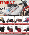 Product fitment guide for Three Stage Exhaust System With Stainless Silver Tip For Predator 212cc And 196cc 6.5HP Engines.