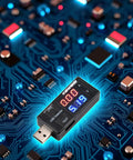 USB Power Meter And Current Tester For 3 To 9V 0 To 5A With LCD Display Voltage Detector on circuit board