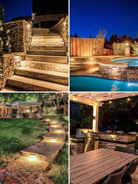 3W Retaining Wall Lights For Outdoor Hardscape Lighting 4 Inch, IP66 Waterproof Low Voltage 12V/24V Step Lights in garden