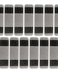Set of 13 indoor slip resistant stair treads with Greek key meander design, beige, 8.5x30 inches, machine washable