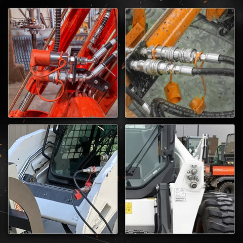 Heavy Duty Flat Face Hydraulic Coupler Kit Featuring Rock Solid Quick Connect Fittings For Skid Steer Loaders And Compact Excavators Built Tough For Any Rough Day On The Job Site