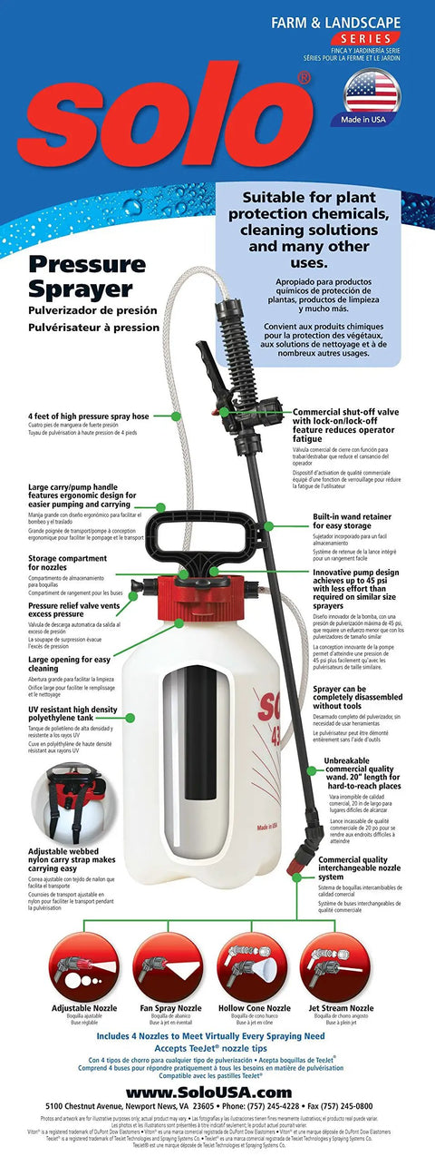 Diagram of 1-Gallon Handheld Farm and Garden Sprayer With Easy Fill Funnel Top And Large Secondary Opening, 28-Inch Unbreakable Wand