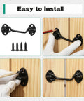 Four Inch Hook And Eye Door Latch Tough As Nails Heavy Duty Stainless Steel Black Finish Gate Latch For Barn Doors Shed Cabins