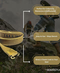 Authentic WWII British Lee Enfield Sling Reproduction Khaki Cotton Canvas Webbing Heavy Duty 44-Inch Adjustable Strap