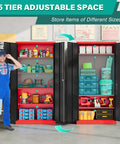 Heavy Duty Metal Storage Cabinet With Locking Doors 72 Inch Tall Wide And Deep Garage Organizer With Adjustable Shelves
