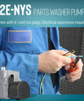 Submersible Parts Washer Pump 115 Volt 1/40 HP 300 GPH Cast Aluminum Oil-Filled shown with installation wires