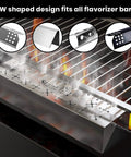 Stainless Steel Smoker Box For Gas Grilling With Double V-Shape Design And Hinged Lid on grill, emits smoke flavor