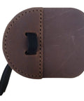 Barebow Finger Tab With Suede And Leather Ledge, Adjustable Strap, Double Leather Layers, Ambidextrous, Medium Size, Brown