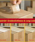 Heavy Duty Packing Tape For Moving And Packaging, Clear 65 Yard Rolls With Built In Dispenser And Utility Knife in use on boxes