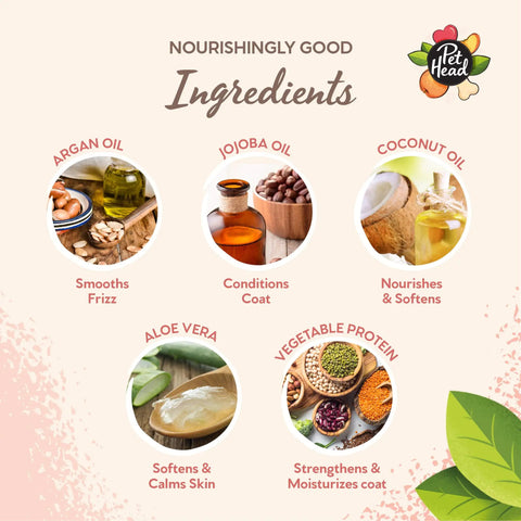 Image of nourishing ingredients for Hassle Free Dry Dog Shampoo Peach Scent Spot Wash For Pooches On The Go Natural Oil Blend.