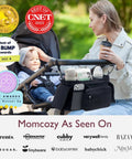 Universal Stroller Organizer With Insulated Cup Holders Detachable Phone Bag on baby stroller with mother and child