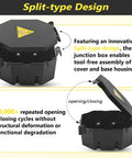 Open Splice Junction Box For Electrical Wiring Single Unit No Fuss Easy Install No Wire Disconnections Flame Retardant Polycarbonate Housing Durable Construction Screw Cover For Quick Access And Secure Connections, split-type design