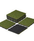 Interlocking Artificial Grass Tiles For Outdoor Decking And Indoor Decor Soft Synthetic Turf with Self Draining Backing