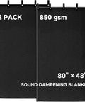 Heavy Duty 2 Pack Sound Dampening Blankets 48x80 Inches With Steel Grommets 850 GSM Acoustic Noise Reducing Pads for home studio