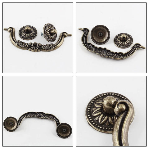 5 Piece Drop Bail Cabinet Handles Bronze Finish 6.2 Inch Total Length With 5 Inch Center To Center Hole Spacing Drawer Pulls