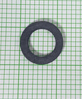 Black EPDM rubber water meter gasket, 3/4 in by 1/8 in, circular ring.